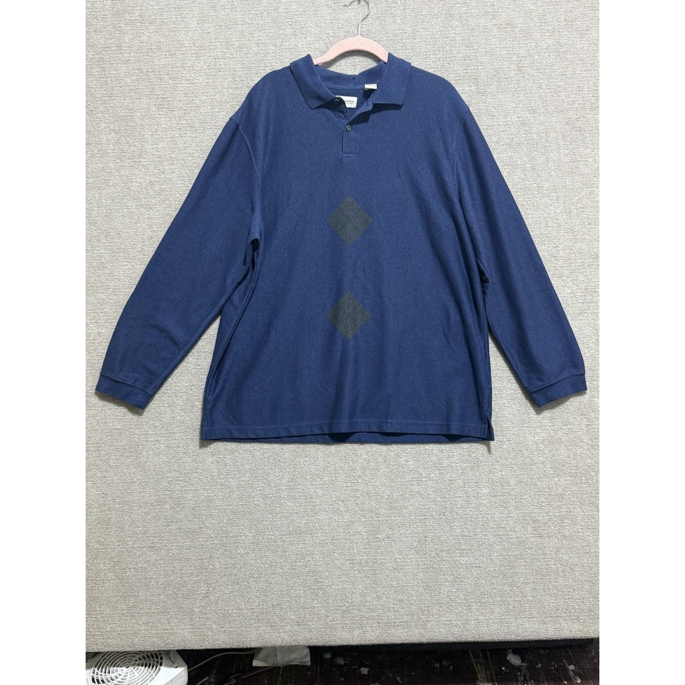 Haggar Shirt Mens XL Long Sleeve Pullover Argyle‎ Diamond Casual Cotton Blend